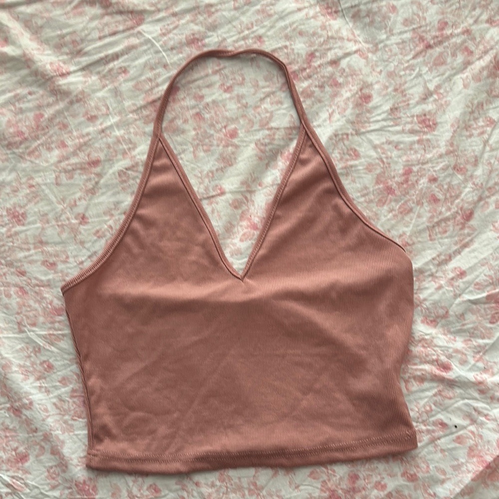 SHEIN Pink Sleeveless Crop Tank Top